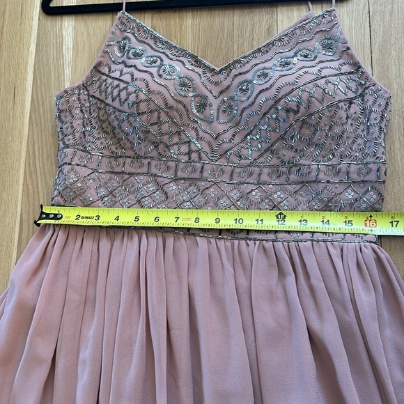 BHLDN ANTHROPOLOGY Bristol Mauve Beaded Bodice Midi Dress size 14 - Picture 11 of 13